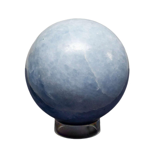 Blue Calcite Crystal Sphere Throat Chakra Calm Stone