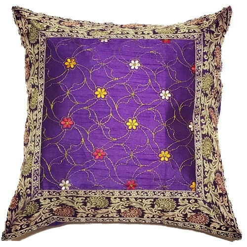 Jacquard Embroidered Design Patchwork Cushion Cover Home Accent