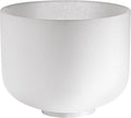 10" White-Frosted Crystal Singing Bowl, Note E4, Solar Plexus Chakra