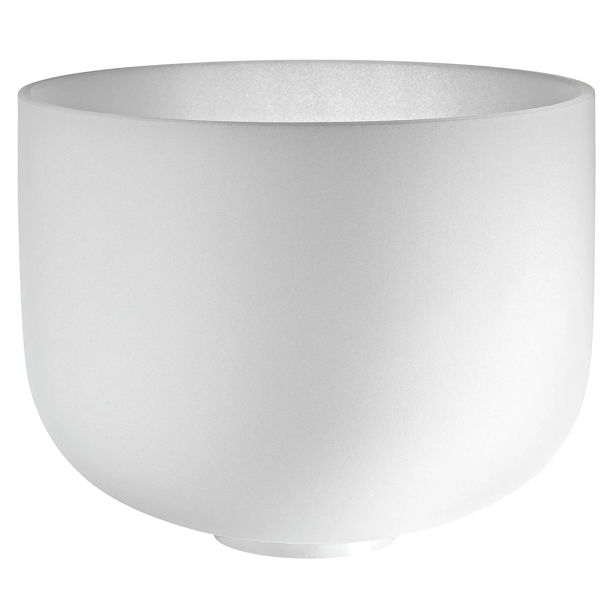 12" White-Frosted Crystal Singing Bowl, Note F3, Heart Chakra