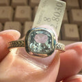 Sterling Silver Cushion-Cut Blue Topaz Ring (Size 8)