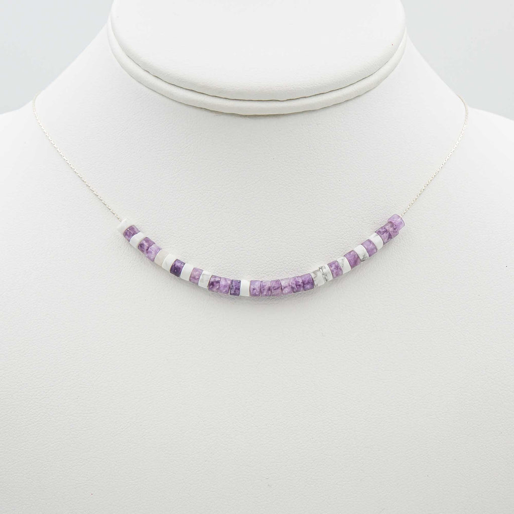 Cancer Sucks Morse Code Lepidolite Necklace