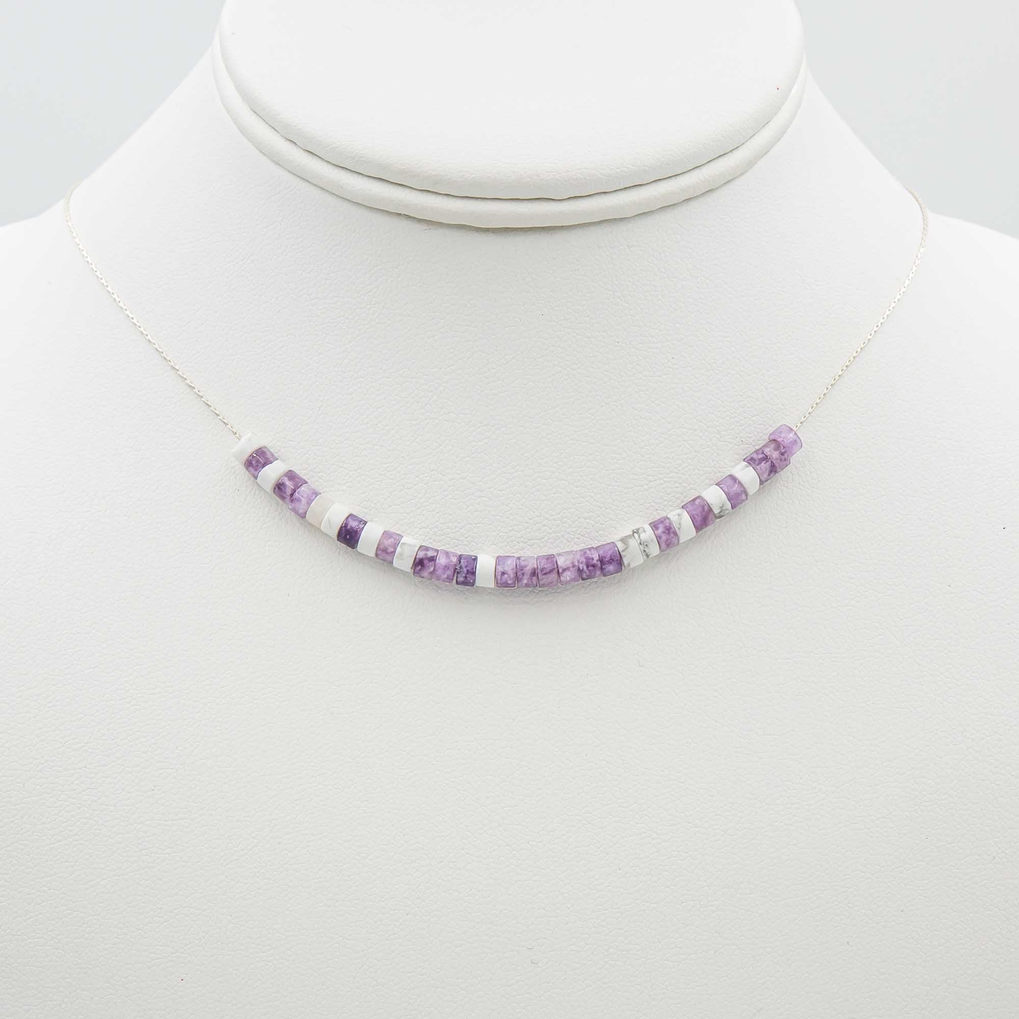 Cancer Sucks Morse Code Lepidolite Necklace