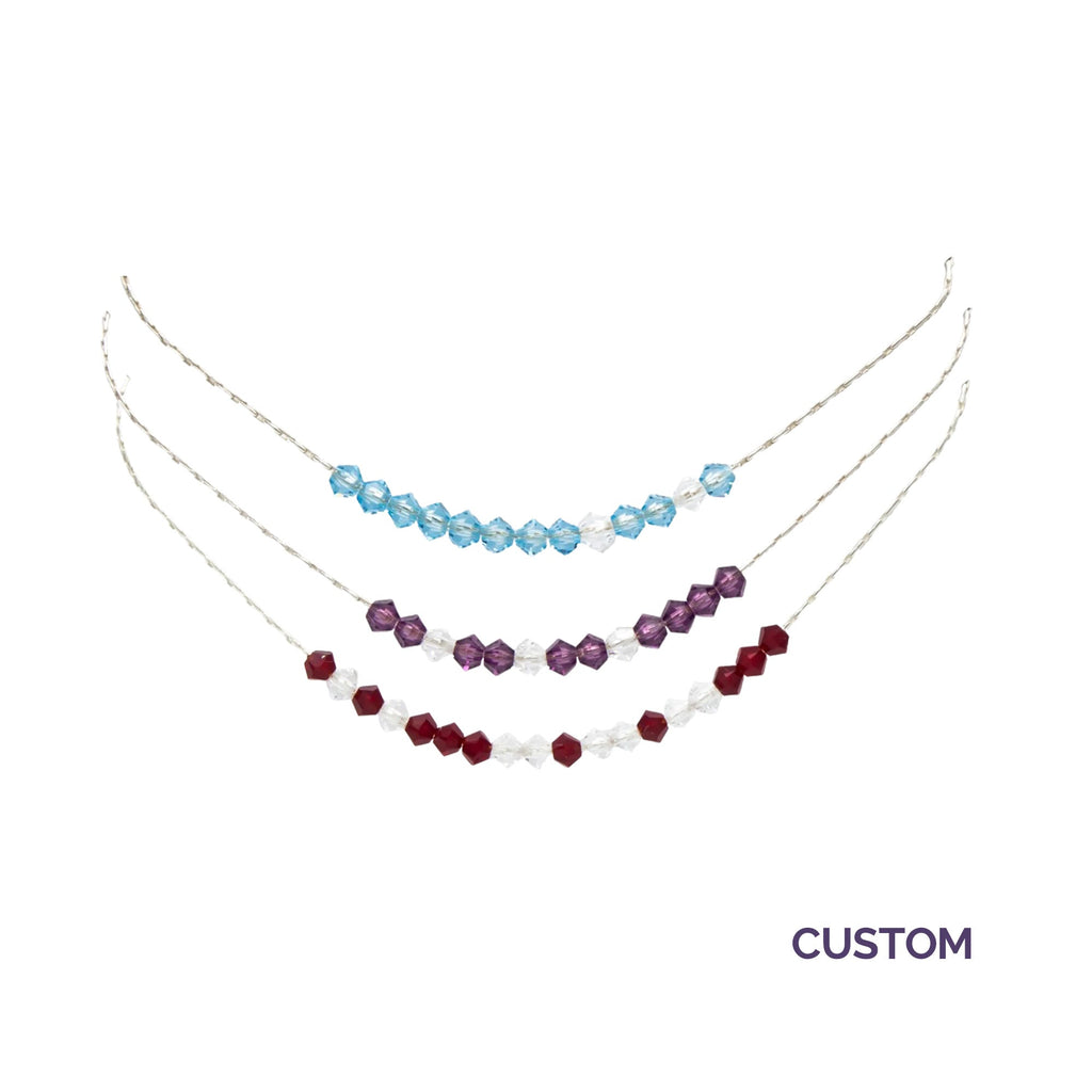 Custom Swarovski Crystal Spells YOUR Words In Morse Code ~ Sterling Silver Necklace