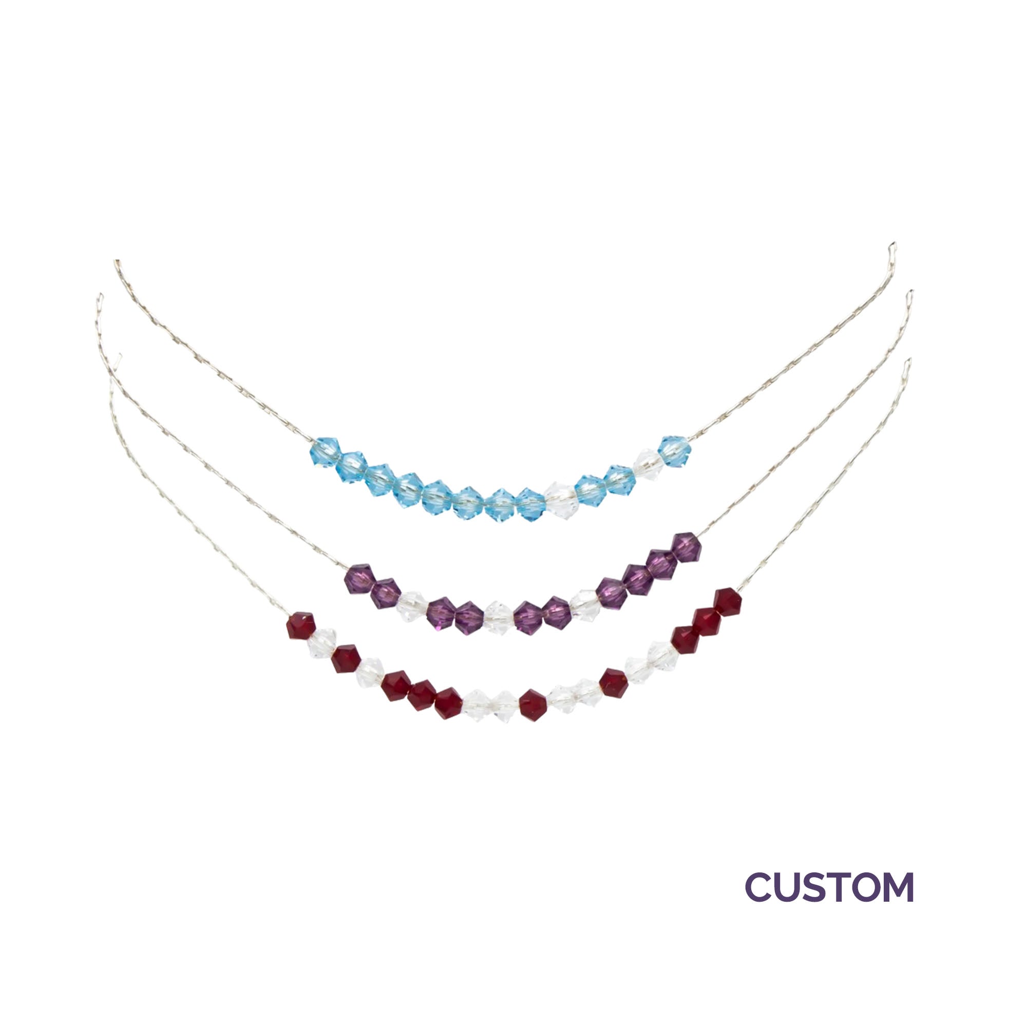 Custom Swarovski Crystal Spells YOUR Words In Morse Code ~ Sterling Silver Necklace