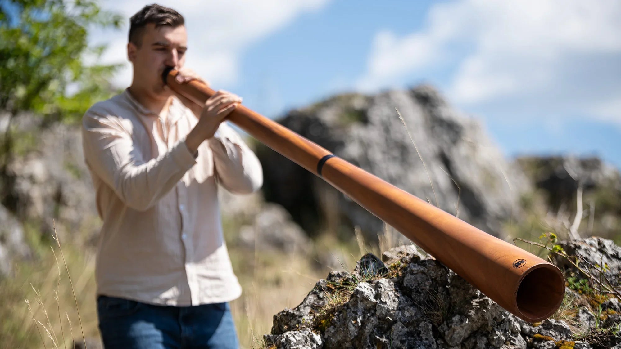 73.2" Sliced Pro Didgeridoo, Tuning D, Natural