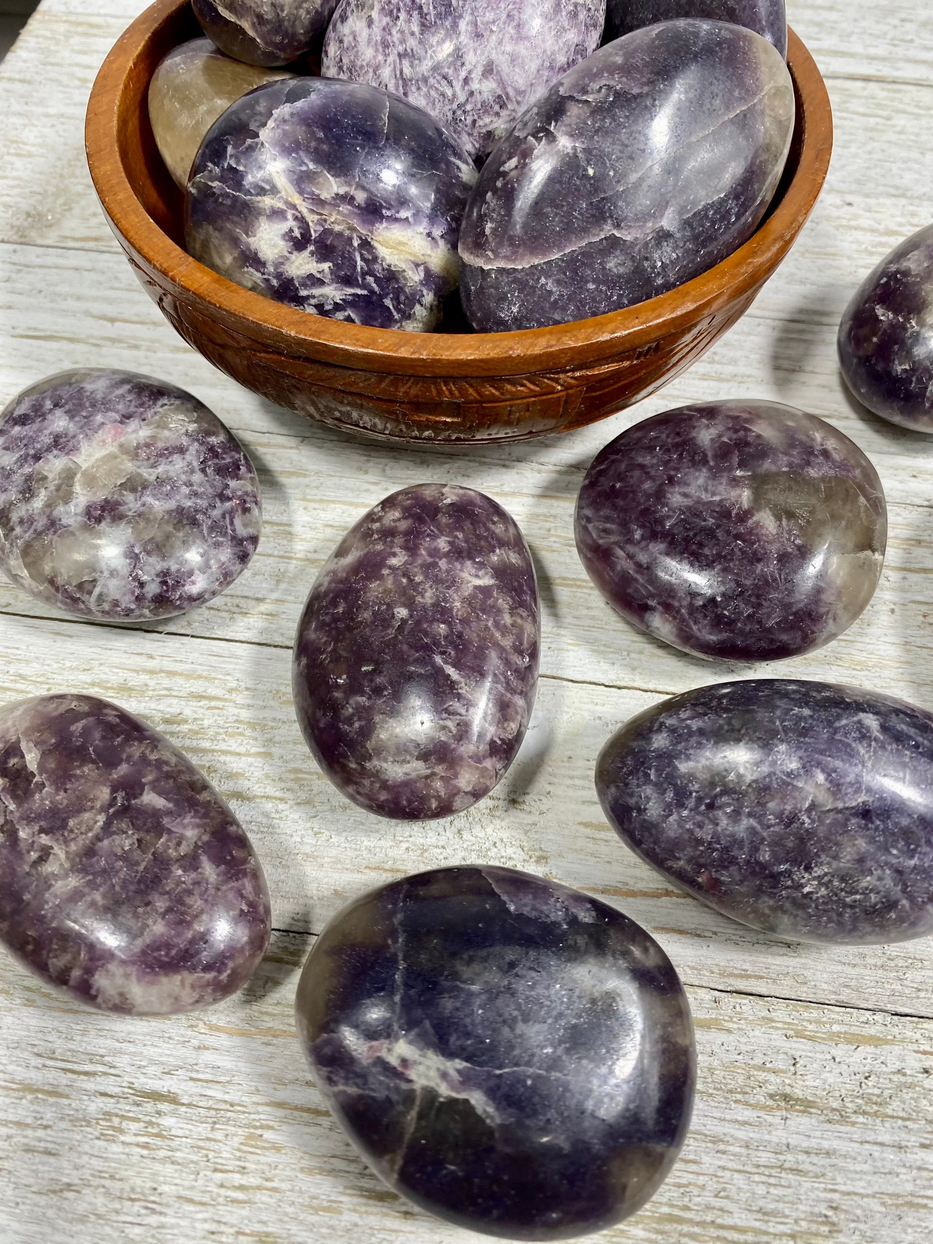 Lepidolite with Citrine Palm Stone
