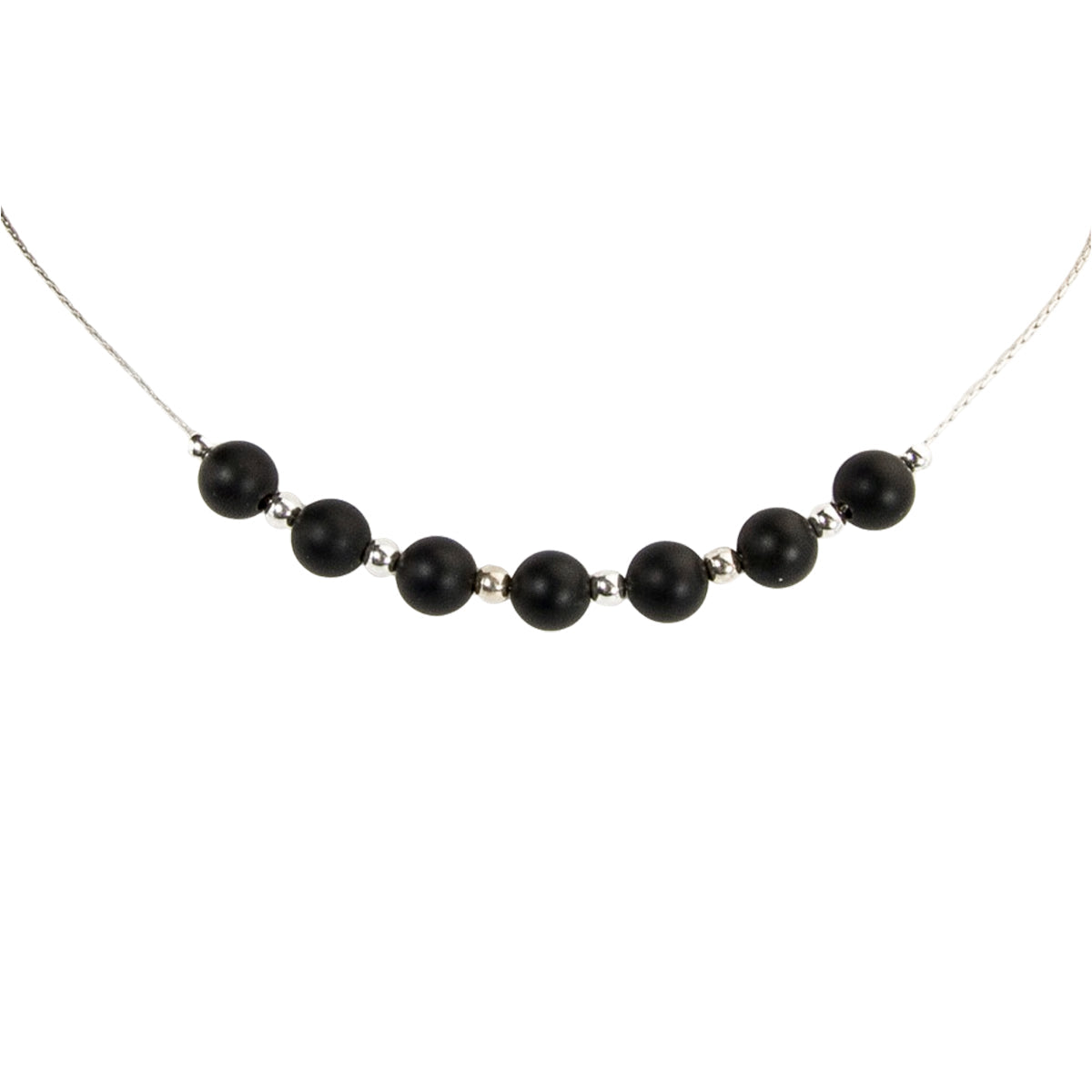 Black & Silver ~ Necklace & Earrings Set