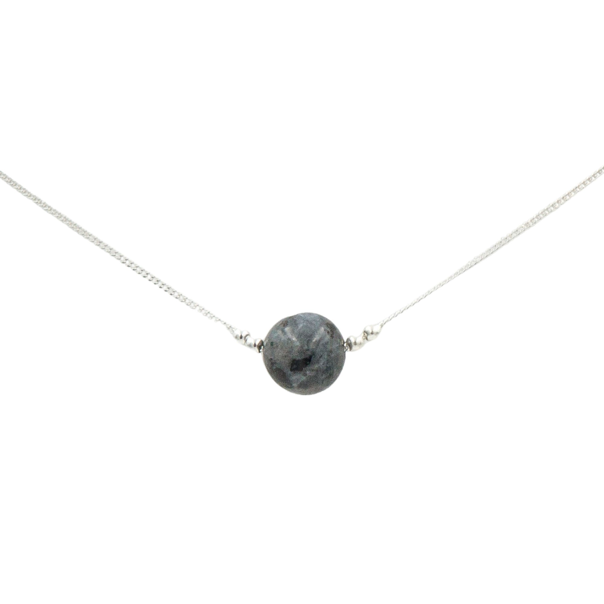 Black Moonstone Solitaires ~ Necklace & Earrings Set