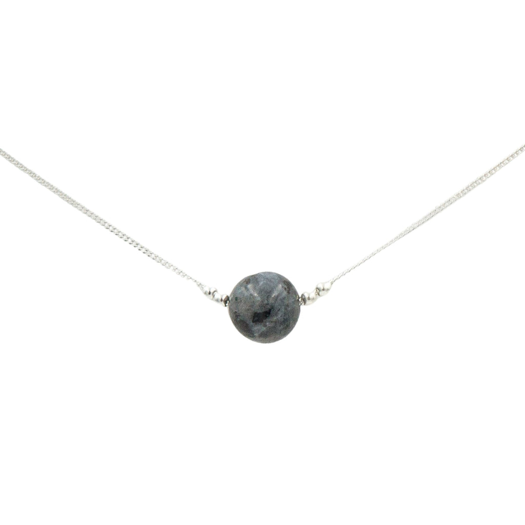 Black Moonstone Earrings & Necklace Set
