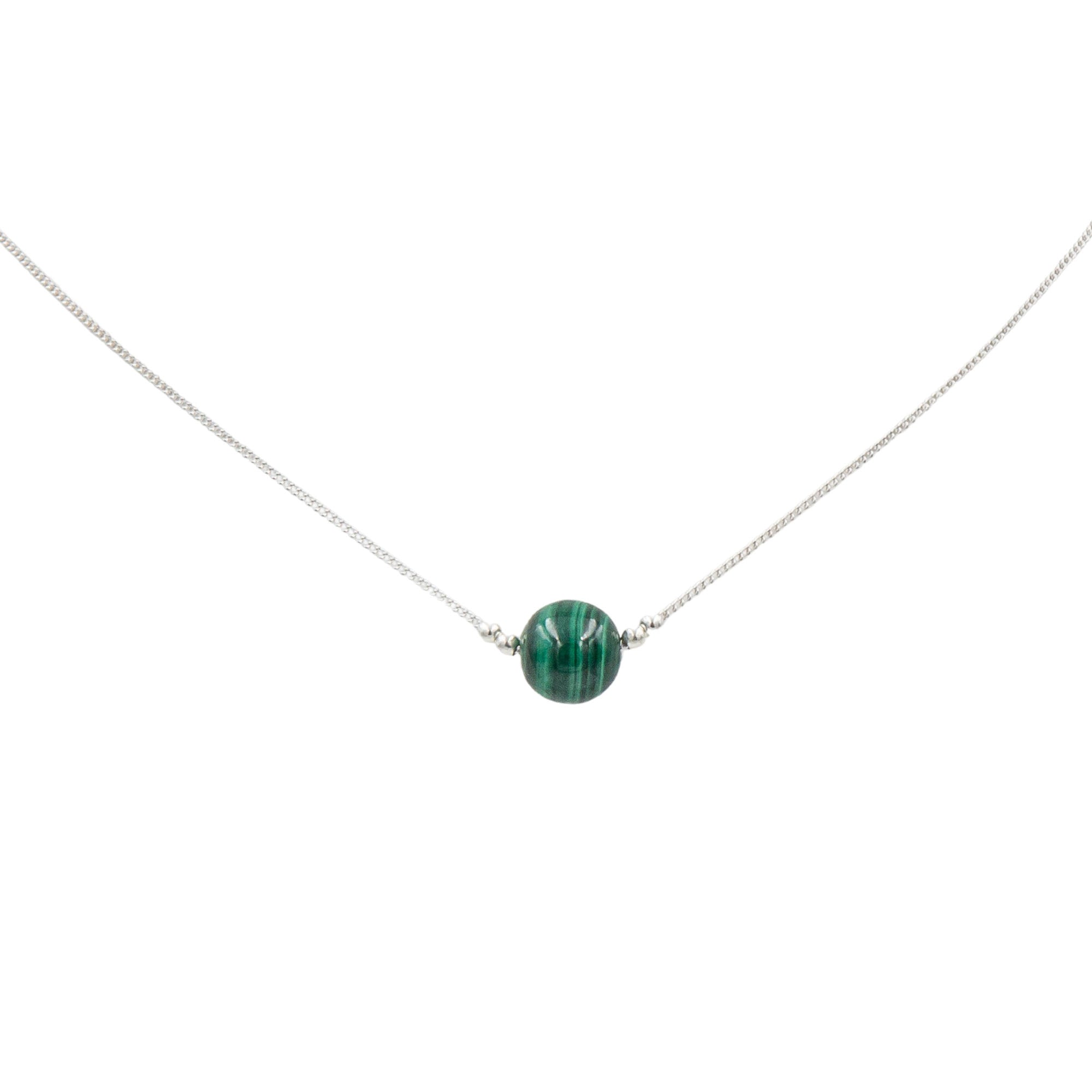 Malachite Solitaires ~ Necklace & Earrings Set