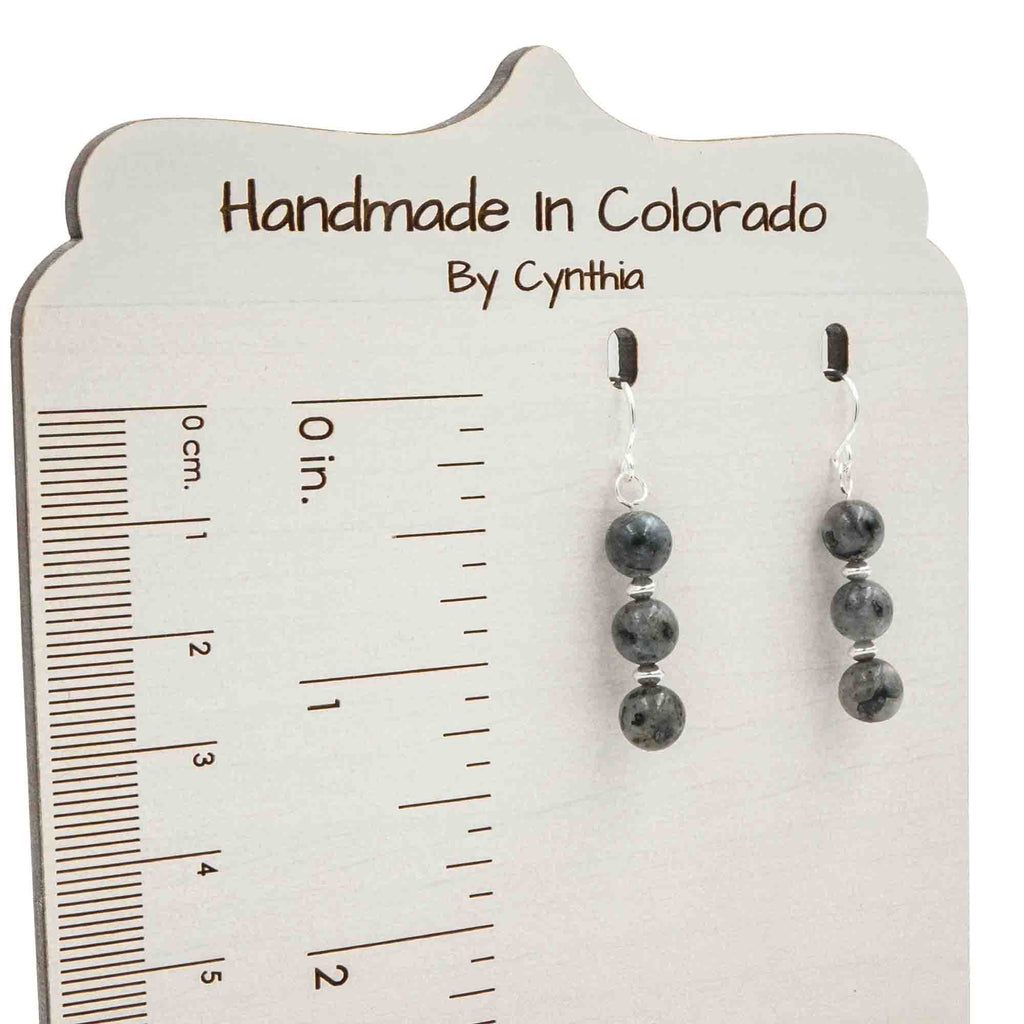 Black Moonstone Earrings & Necklace Set