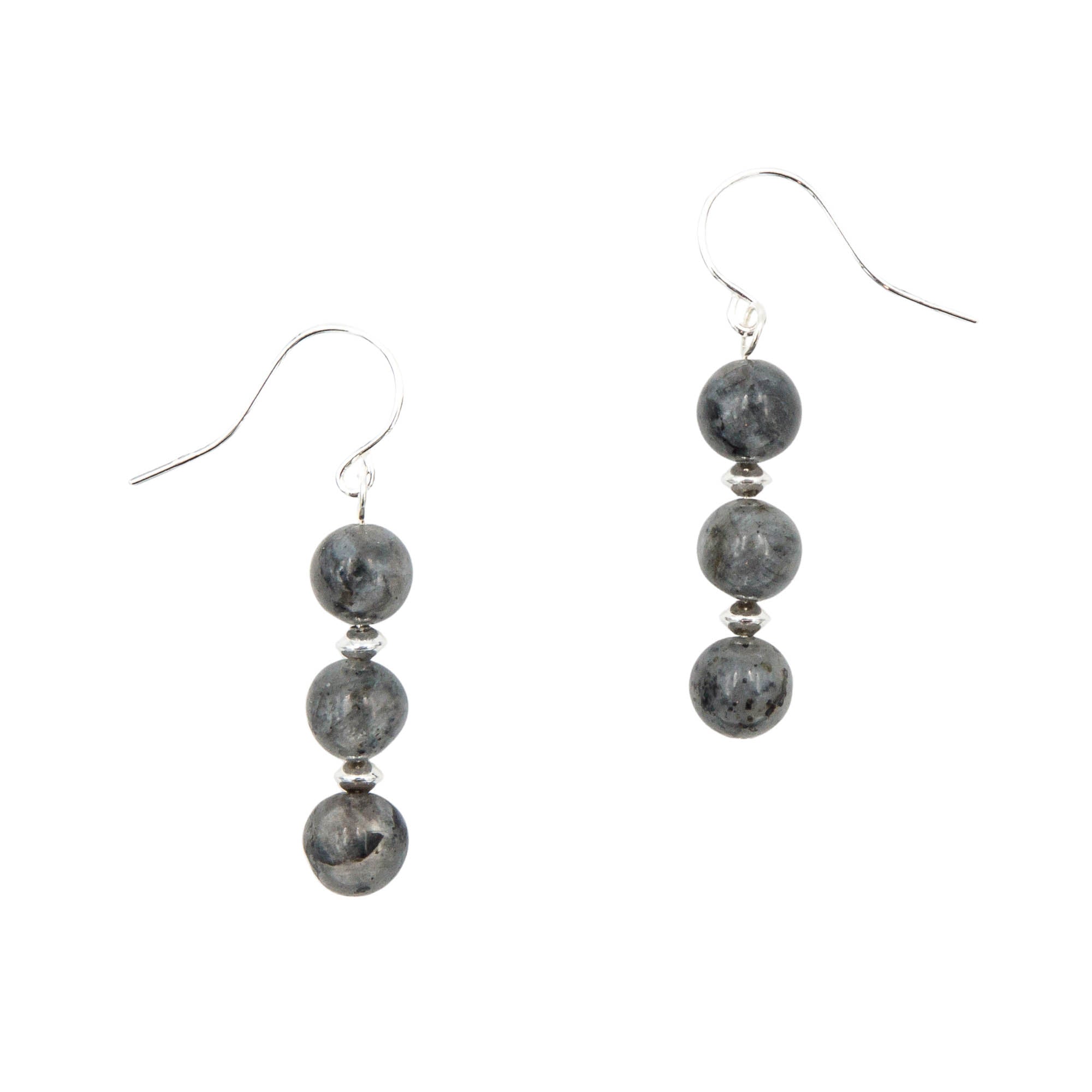 Black Moonstone Earrings & Necklace Set