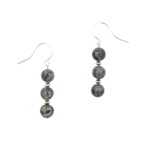 Black Moonstone Earrings & Necklace Set