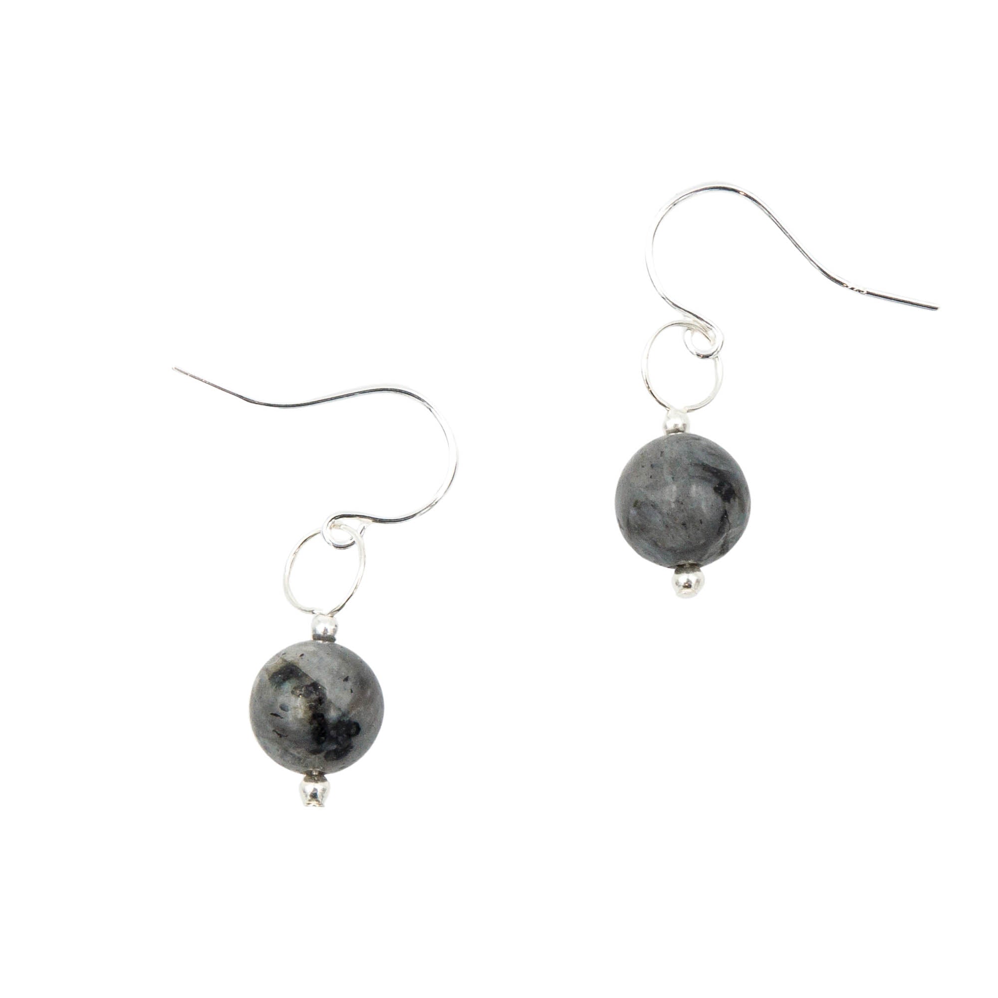 Black Moonstone Solitaires ~ Necklace & Earrings Set