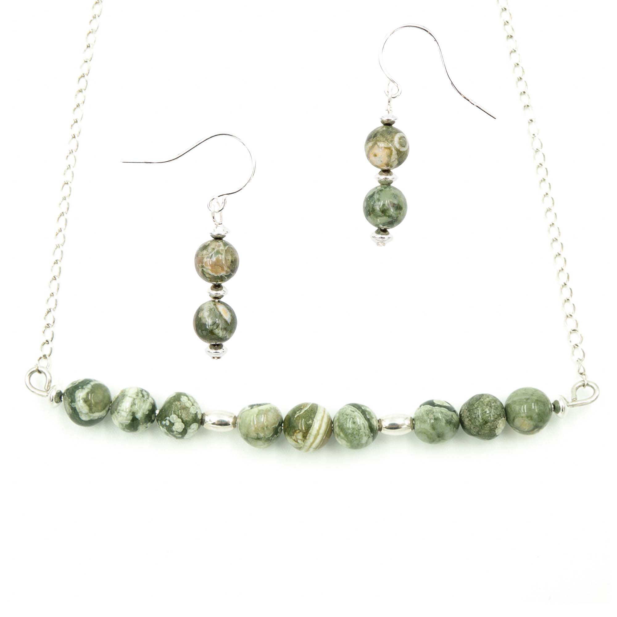 Rainforest Jasper ~ Necklace & Earrings Set