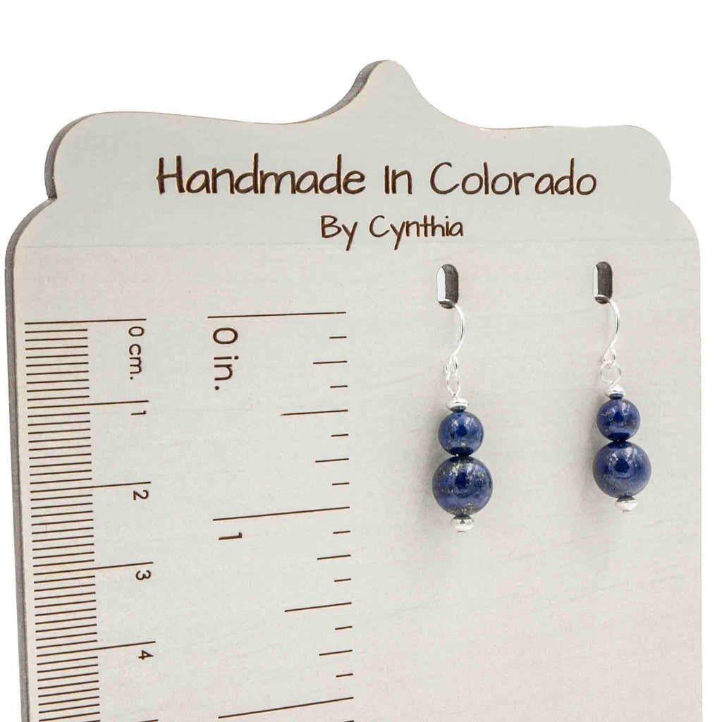 Double Lapis Lazuli Sterling Silver Earrings