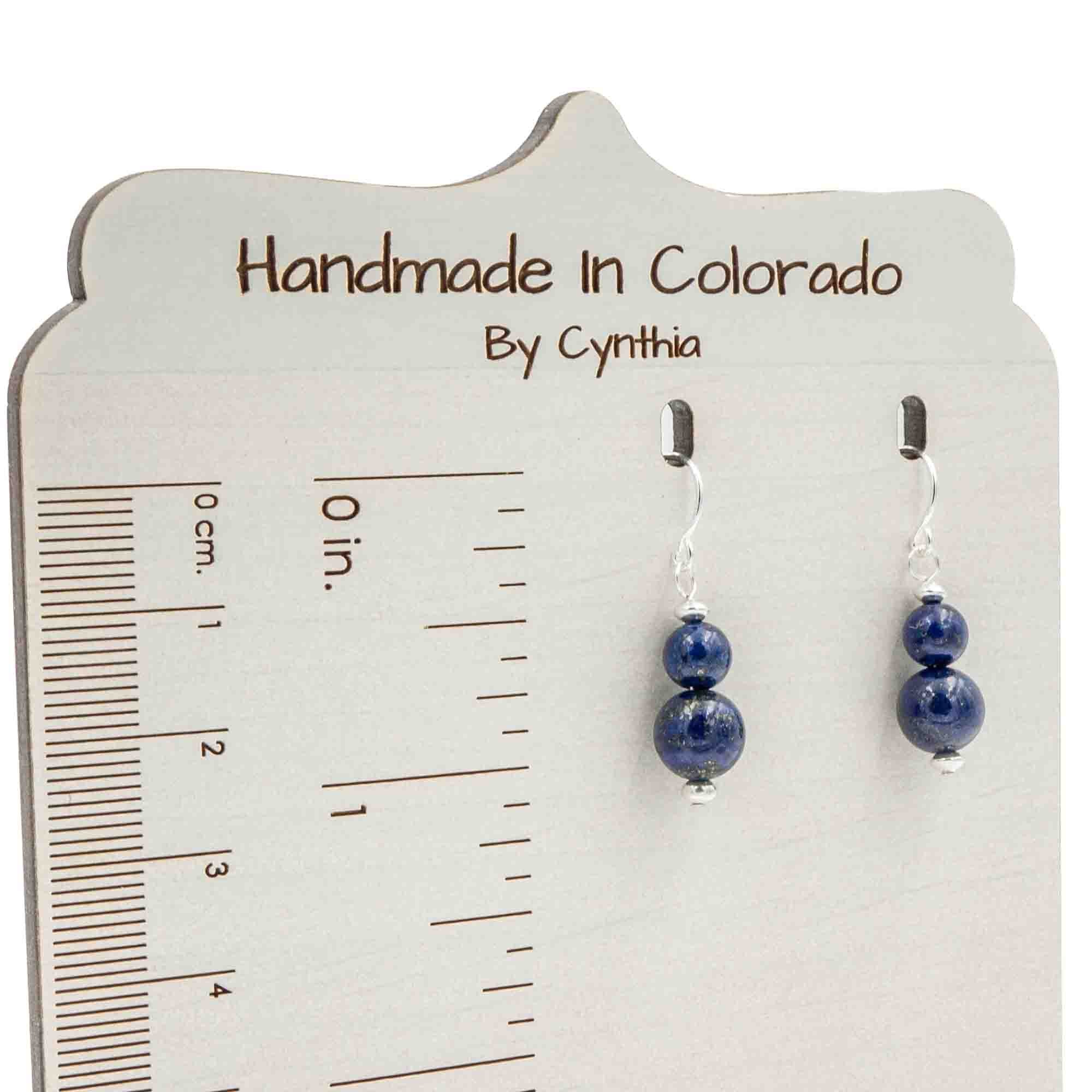 Double Lapis Lazuli Sterling Silver Earrings
