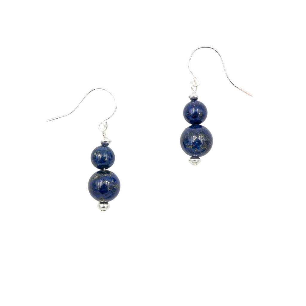 Double Lapis Lazuli Sterling Silver Earrings