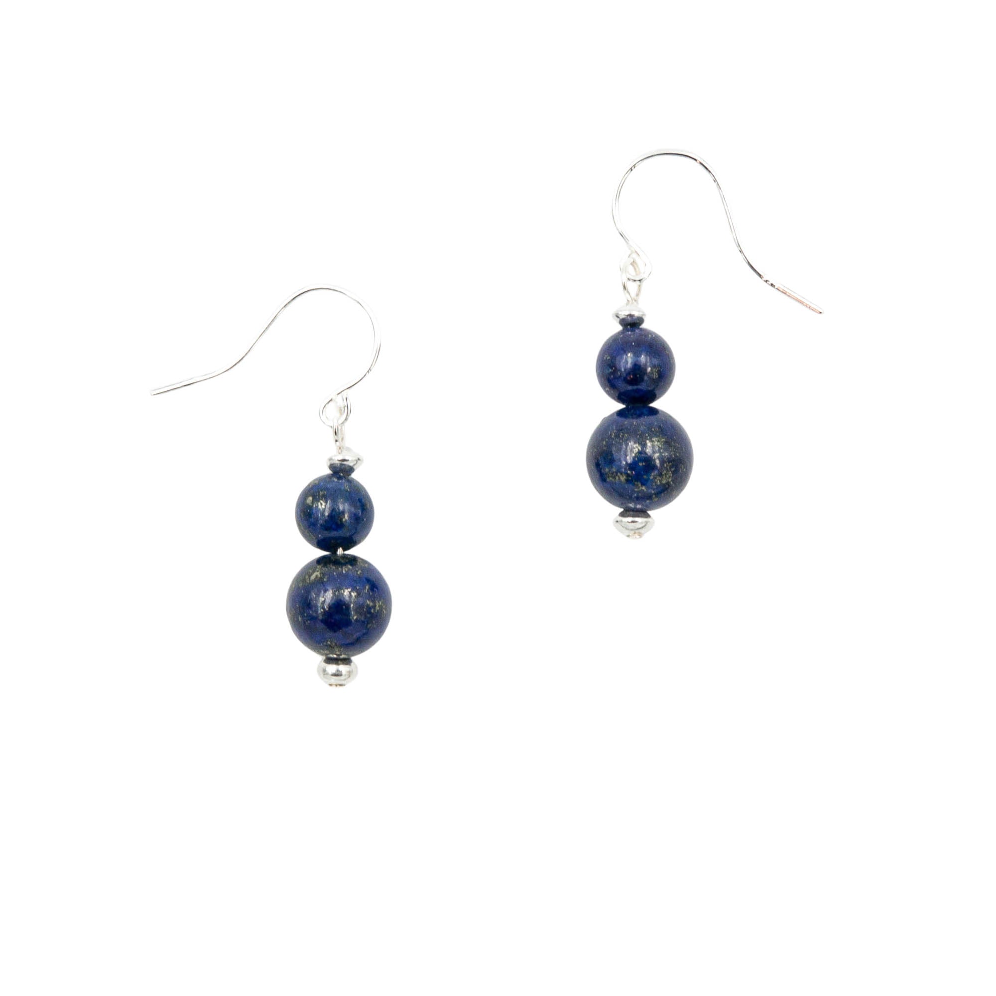 Double Lapis Lazuli Sterling Silver Earrings