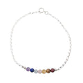 Seven Chakra Stone Sterling Silver Bracelet