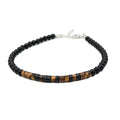 Strength Morse Code Bracelet In Tiger Eye & Onyx