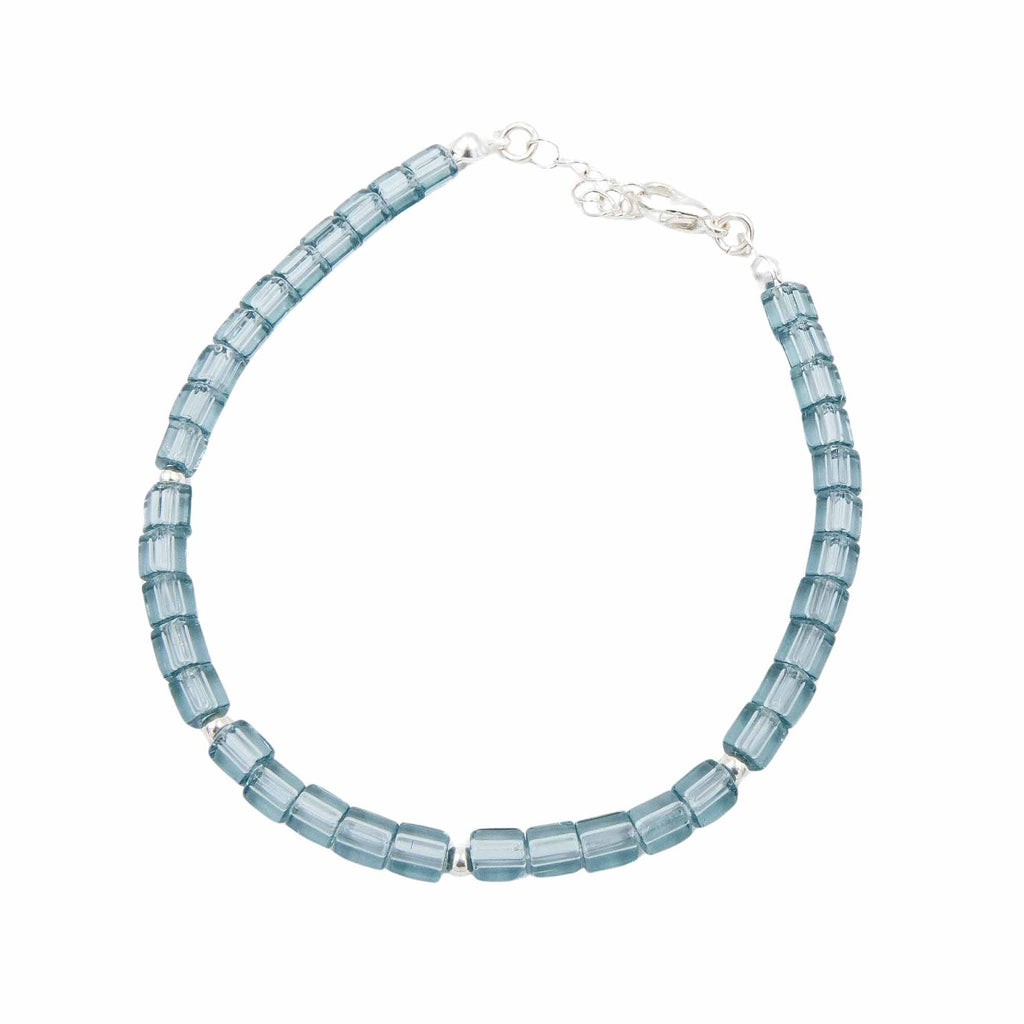 Montana Blue Bracelet - Fire Polished Czech Glass