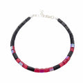 Red & Black Bracelet - Fire Polished Czech Glass