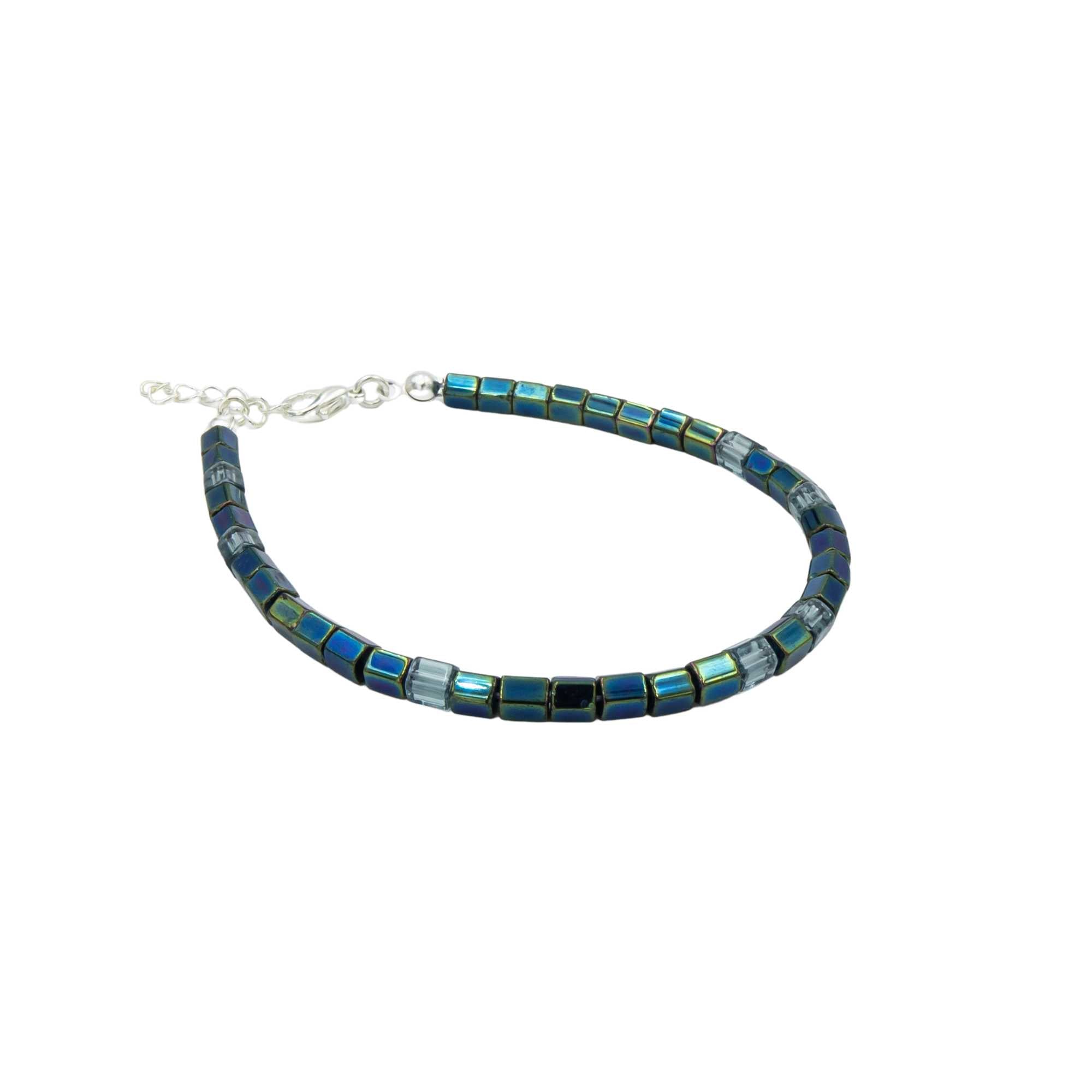 Custom Morse Code Fire Polished Czech Glass Bracelet