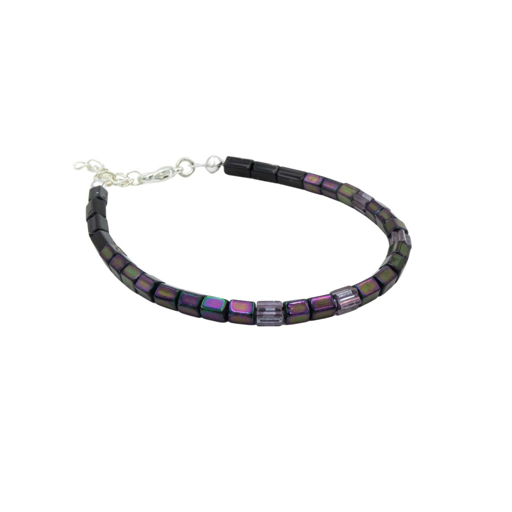 Custom Morse Code Fire Polished Czech Glass Bracelet