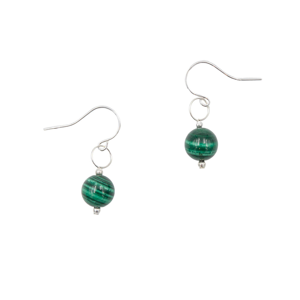 Malachite Solitaires ~ Necklace & Earrings Set