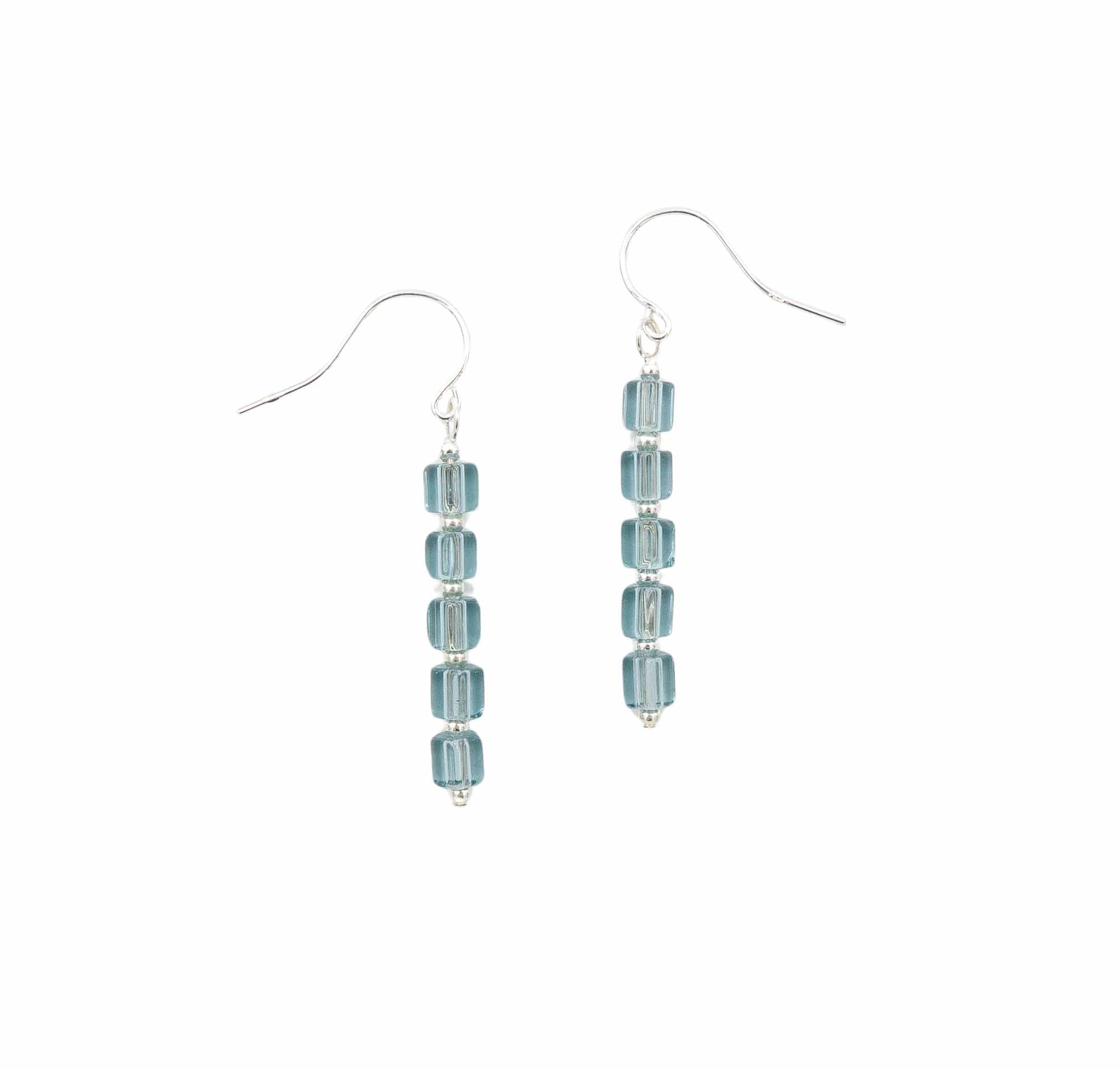 Montana Blue Columns - Fire Polished Czech Glass