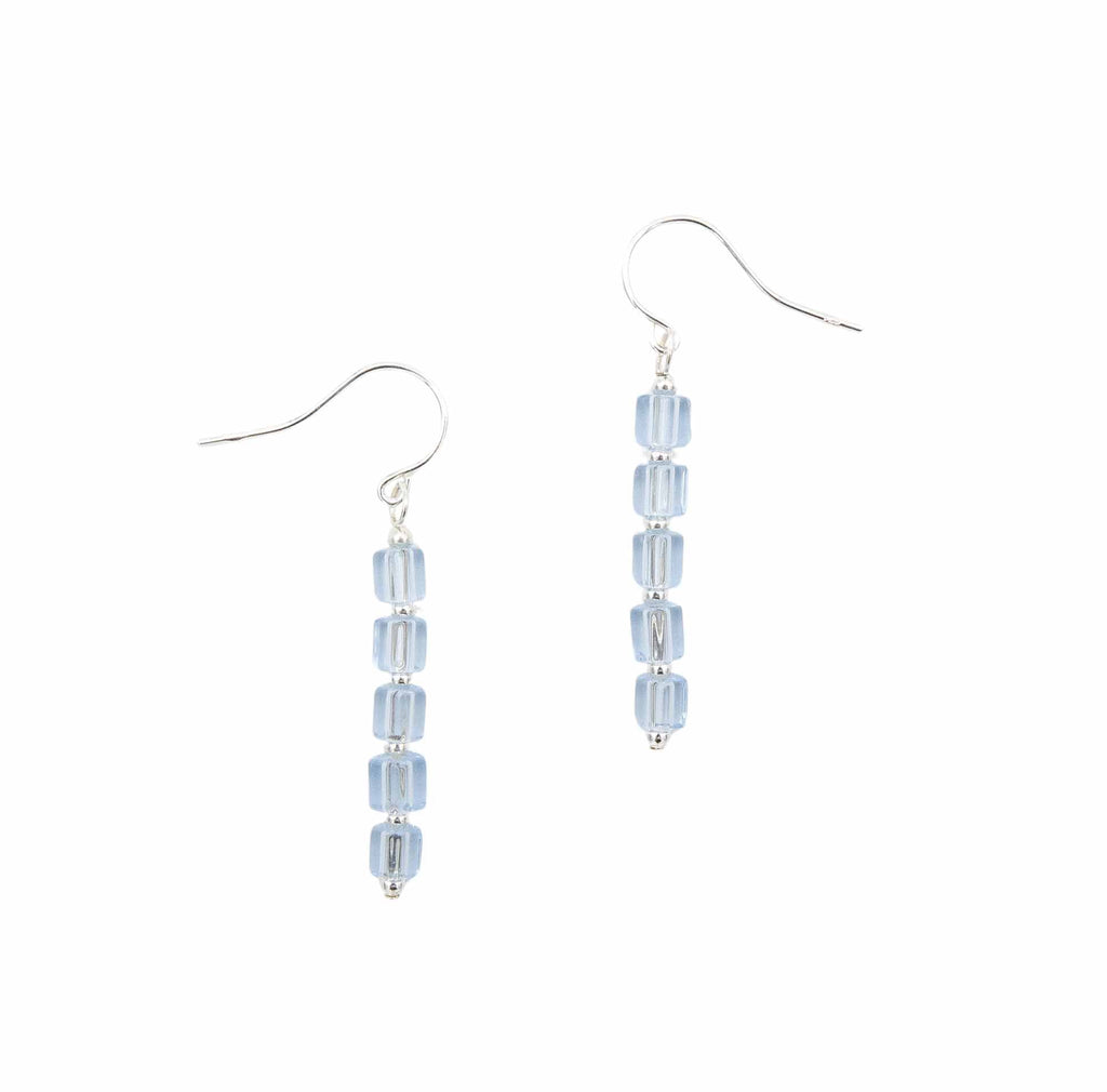 Sapphire Columns - Fire Polished Czech Glass