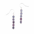 Luminescent Purple Columns - Fire Polished Czech Glass earrings