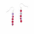 Luminescent Red Columns - Fire Polished Czech Glass