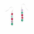Red & Green Columns - Fire Polished Czech Glass