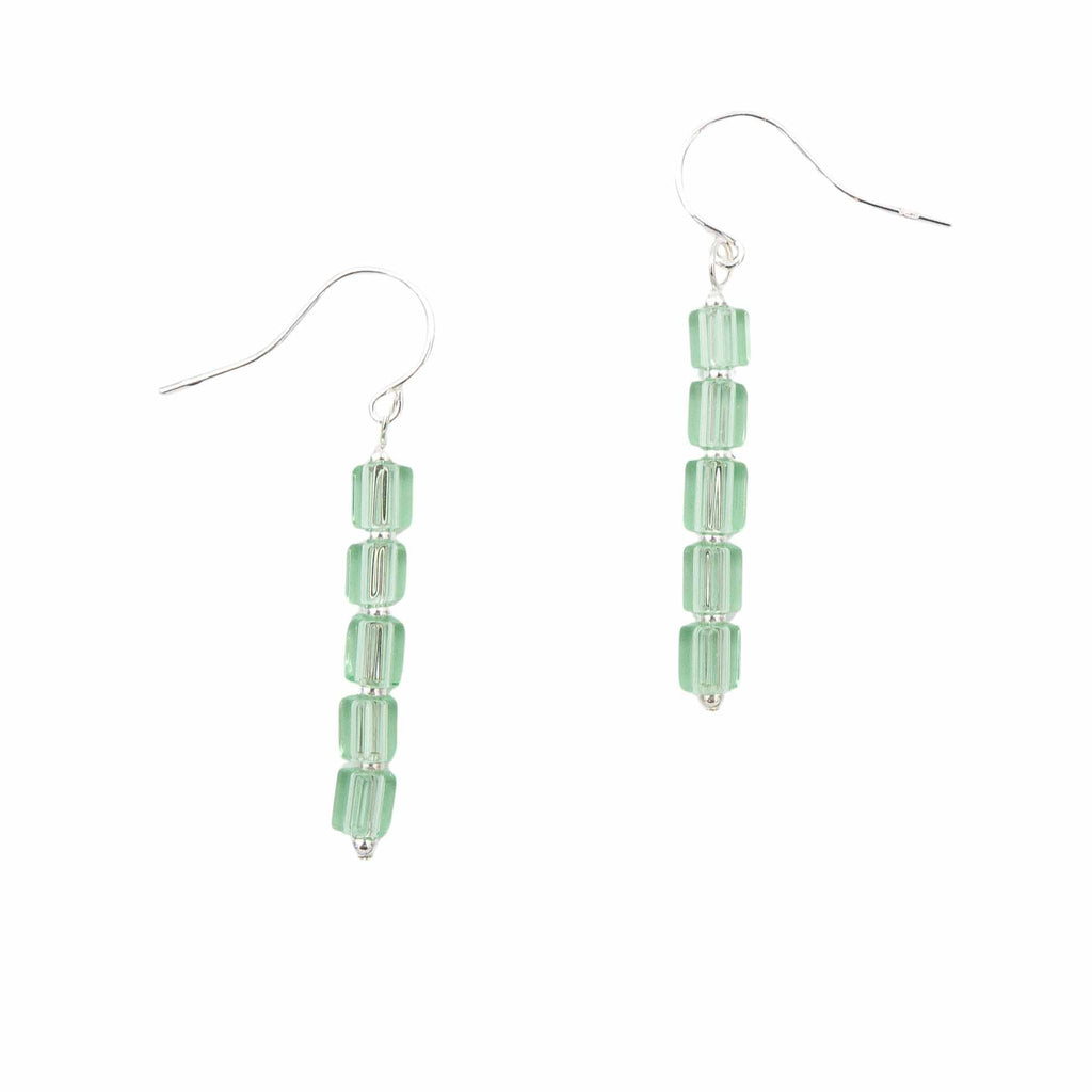 Peridot Columns - Fire Polished Czech Glass