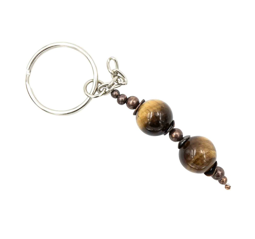 Tiger Eye Copper Keychain