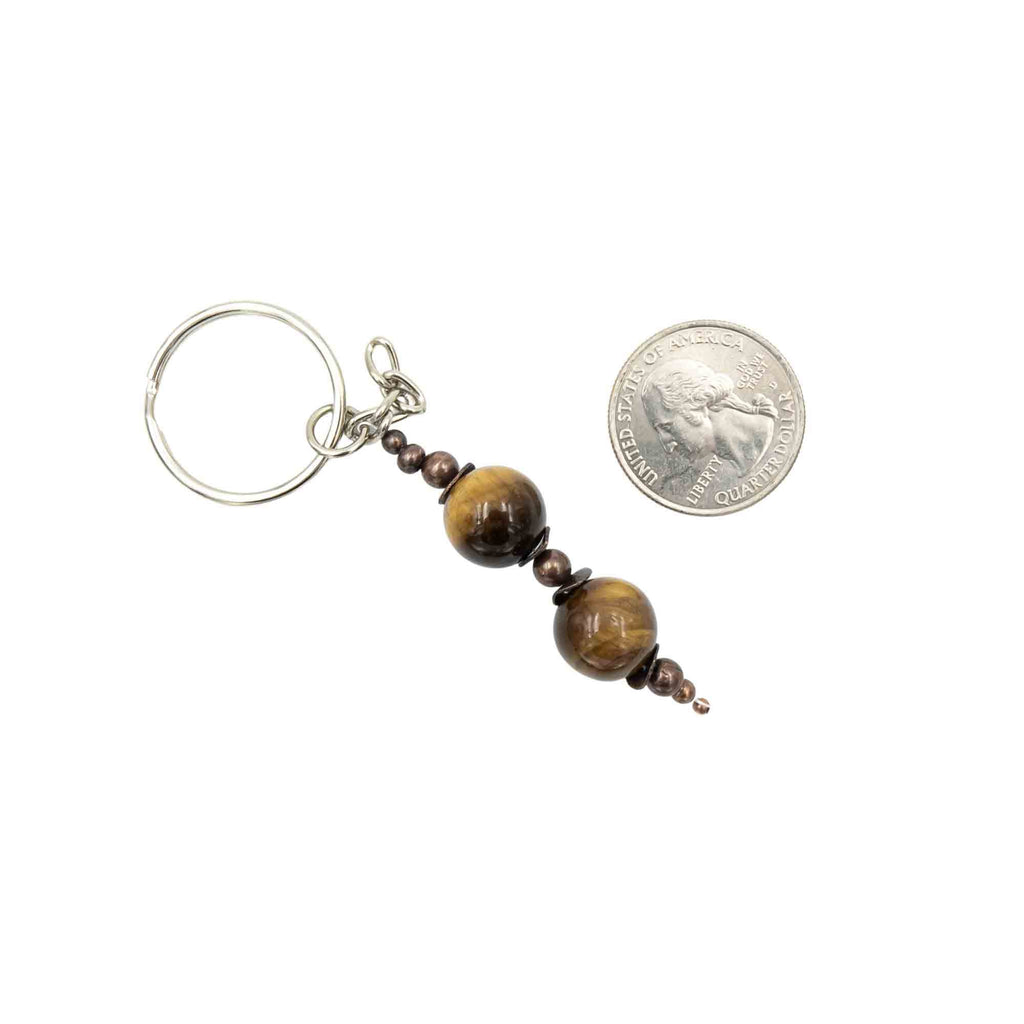Tiger Eye Copper Keychain