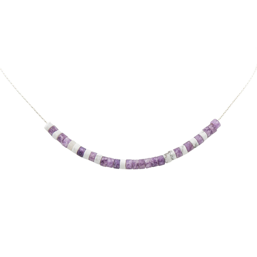 Cancer Sucks Morse Code Lepidolite Necklace
