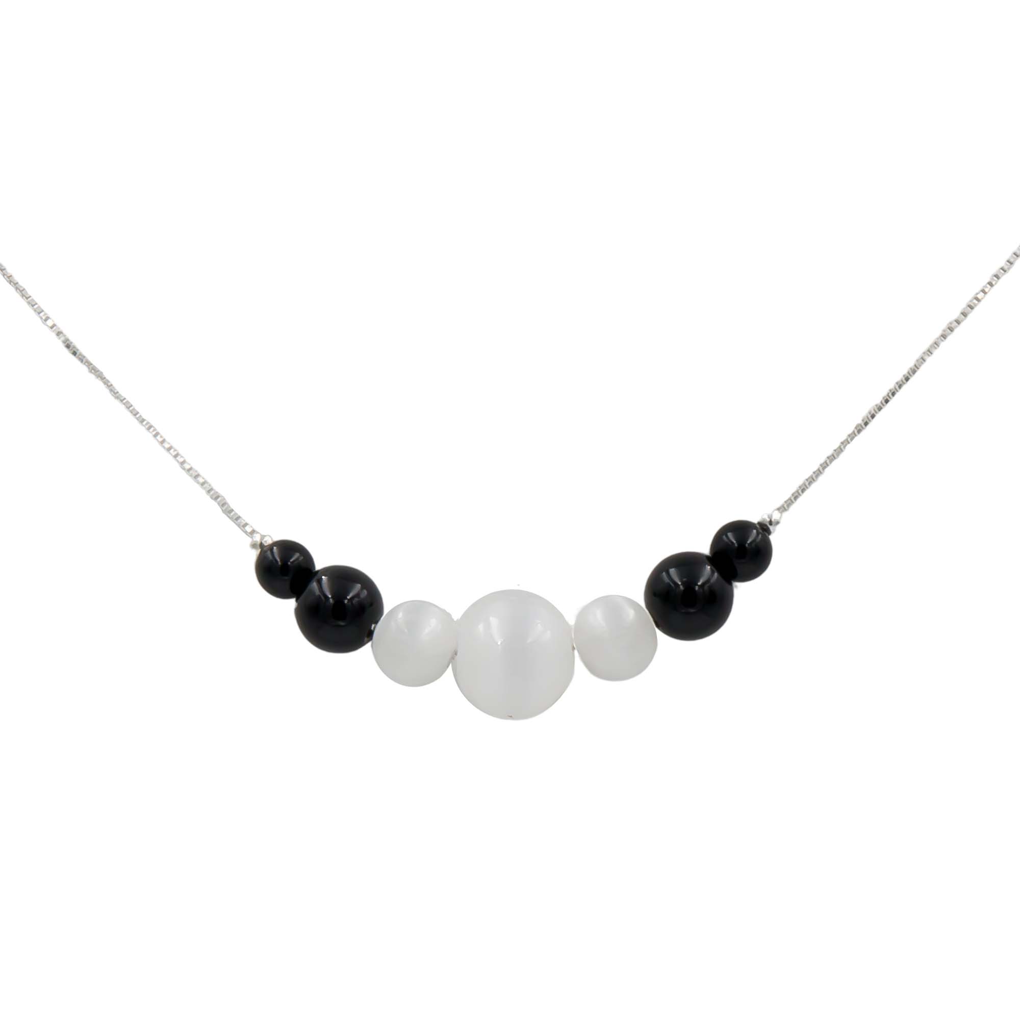 Selenite & Onyx ~ Necklace & Earrings Set
