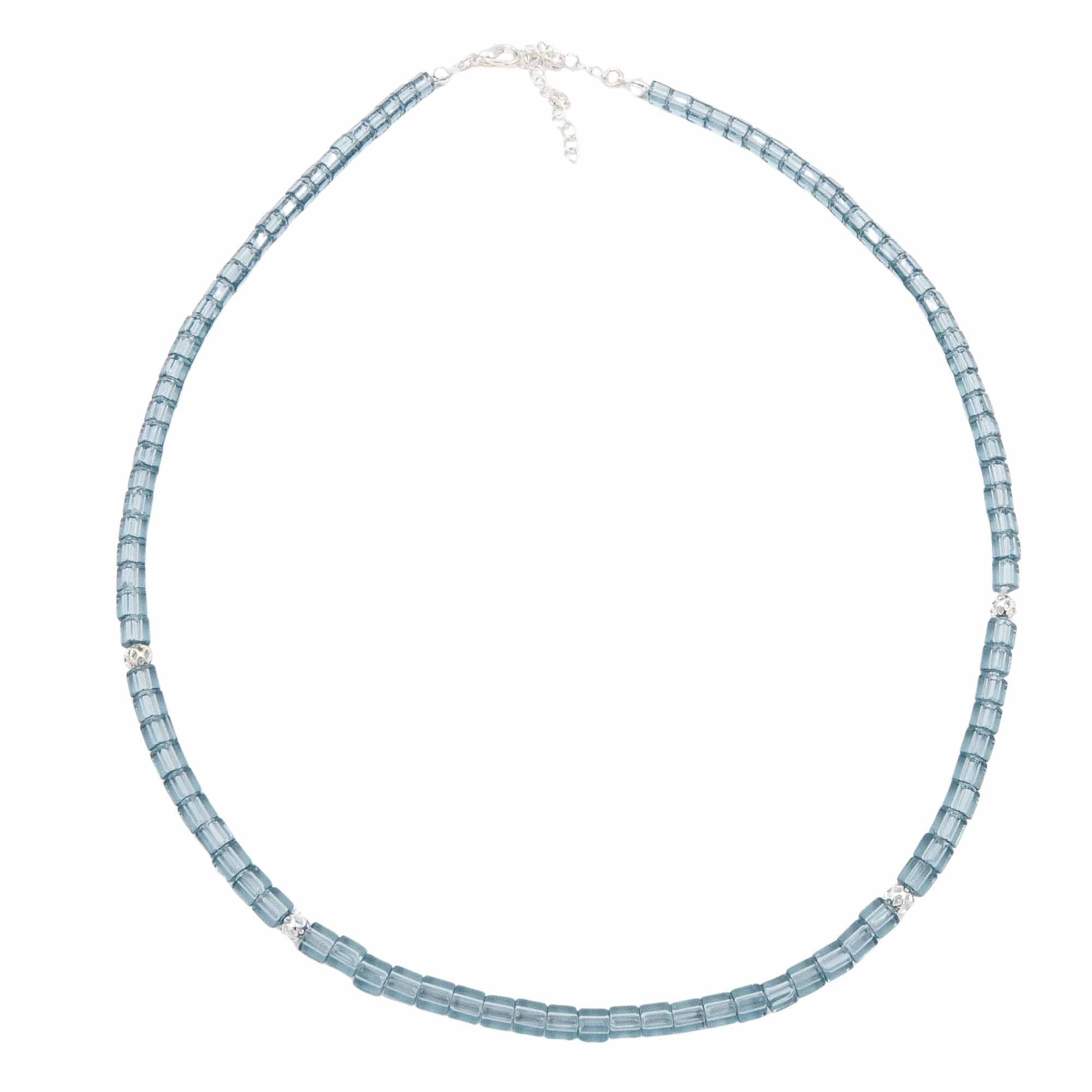 Montana Blue Necklace - Fire Polished Czech Glass