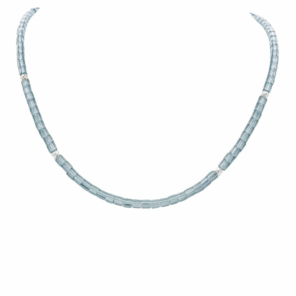 Montana Blue Necklace - Fire Polished Czech Glass