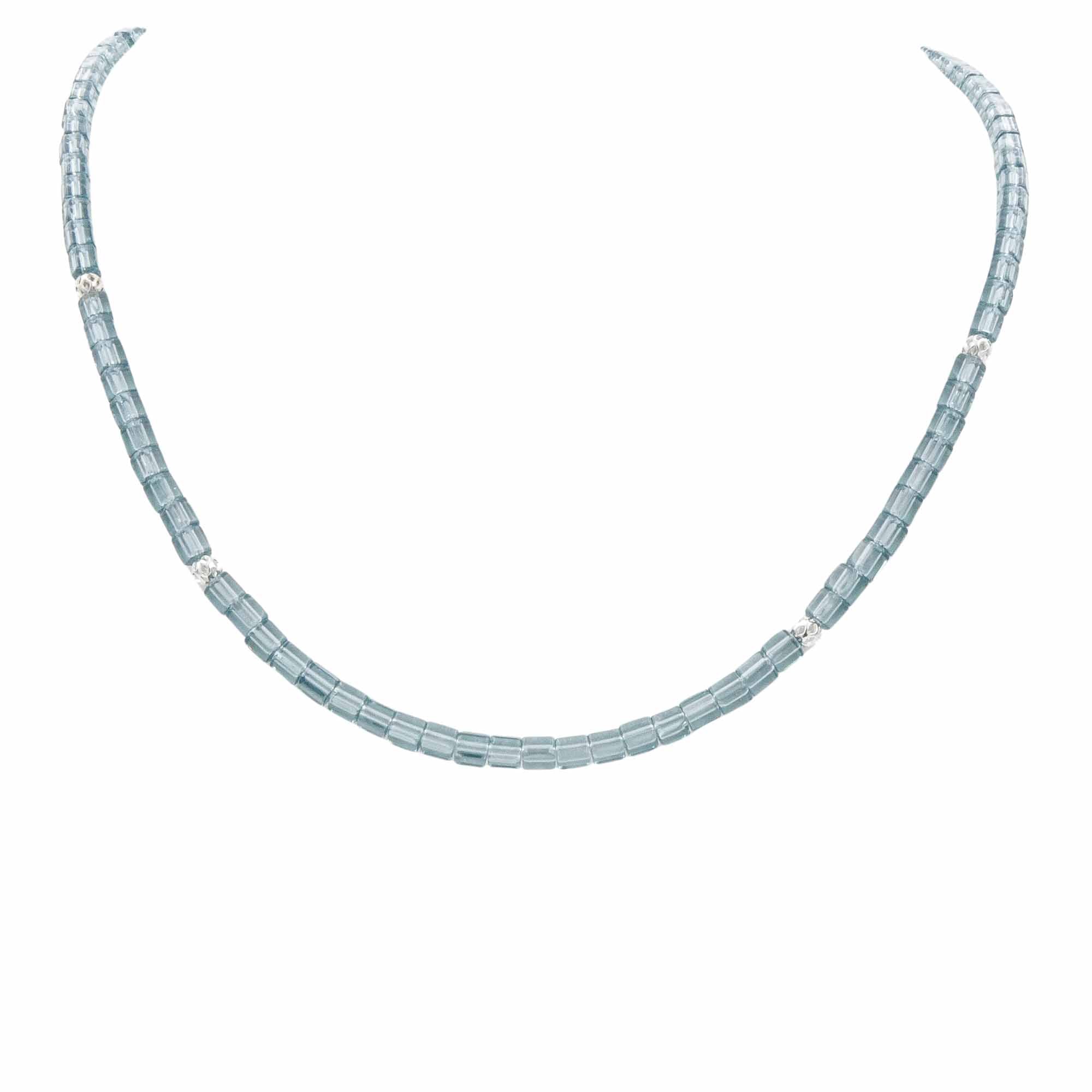 Montana Blue Necklace - Fire Polished Czech Glass