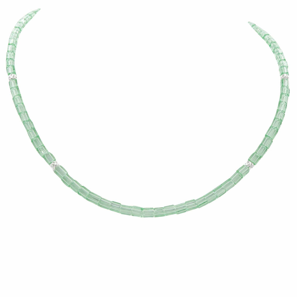 Peridot Necklace - Fire Polished Czech Glass