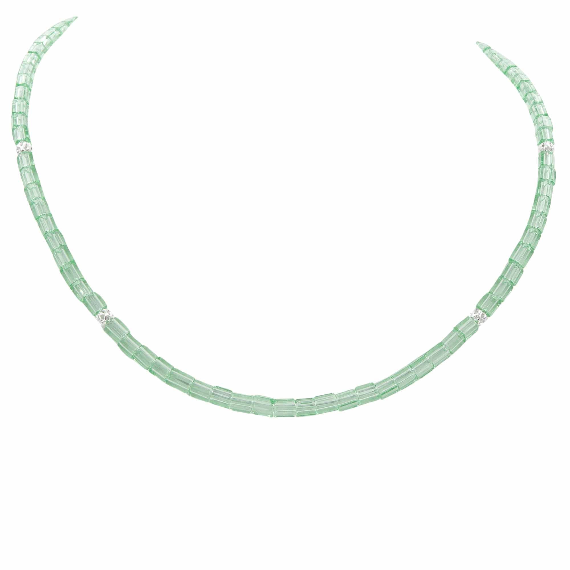 Peridot Necklace - Fire Polished Czech Glass