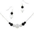 Selenite & Onyx ~ Necklace & Earrings Set