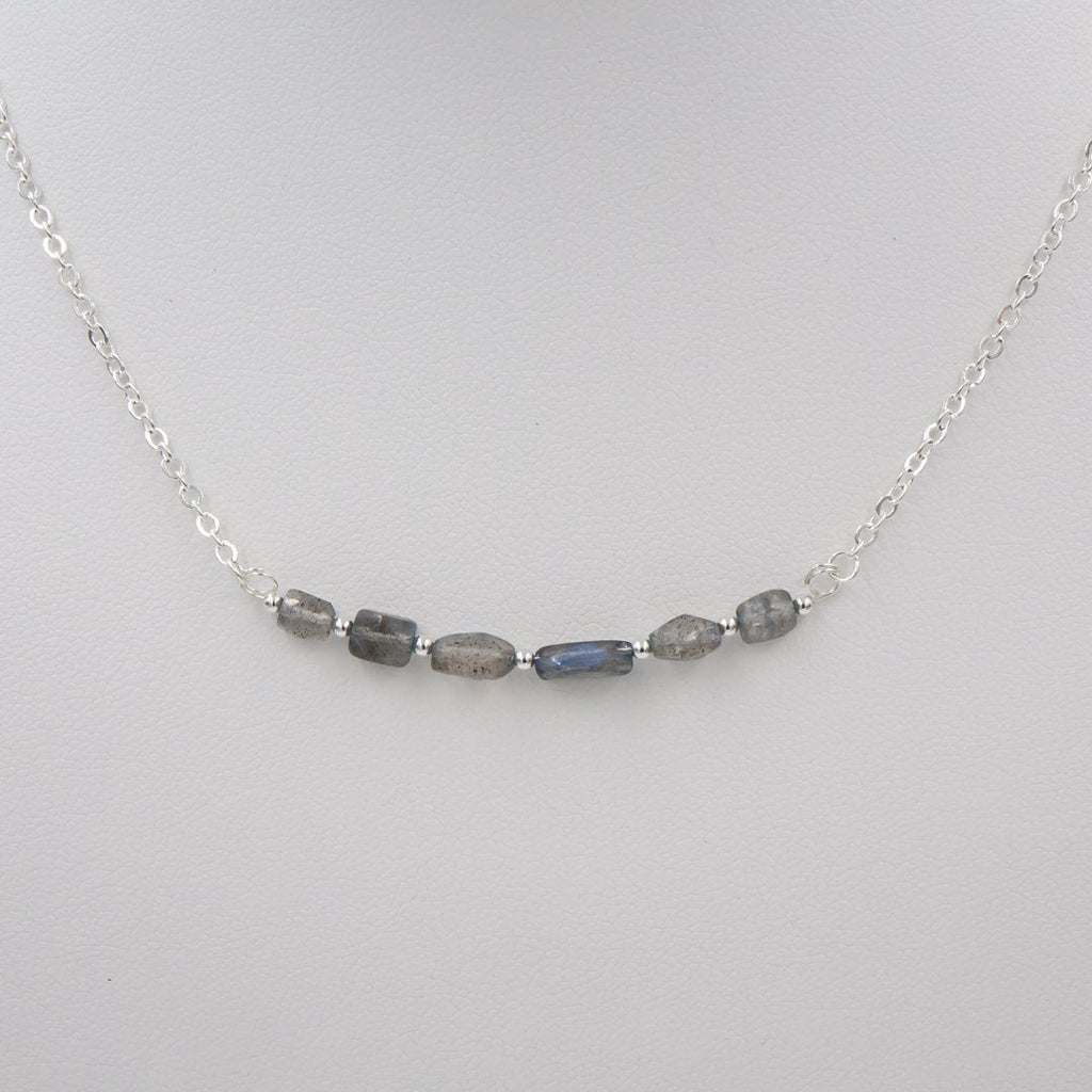 Blue Flashes ~ Iridescent Labradorite Necklace