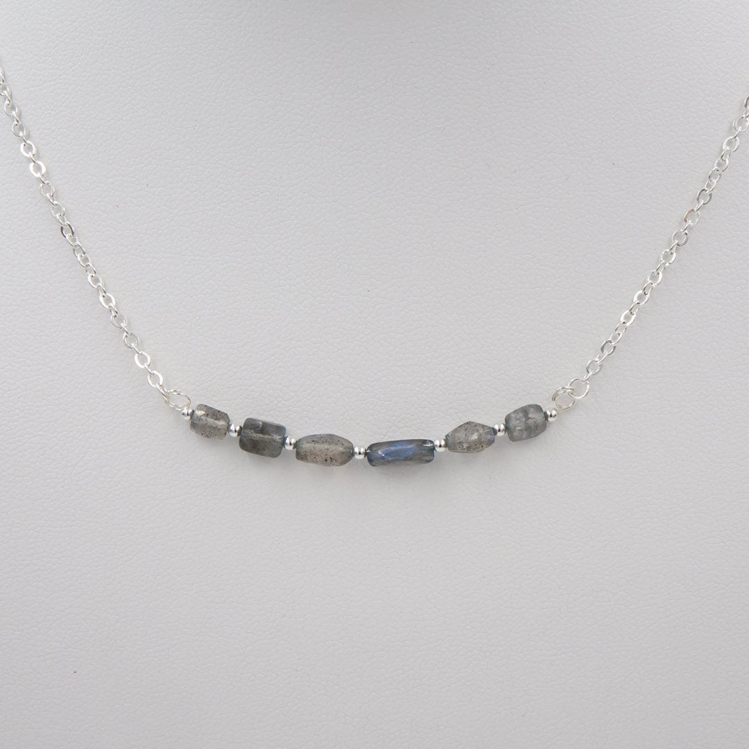 Blue Flashes ~ Iridescent Labradorite Necklace