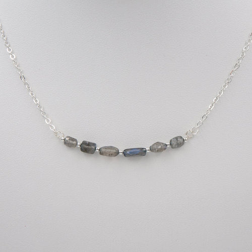Blue Flashes ~ Iridescent Labradorite Necklace